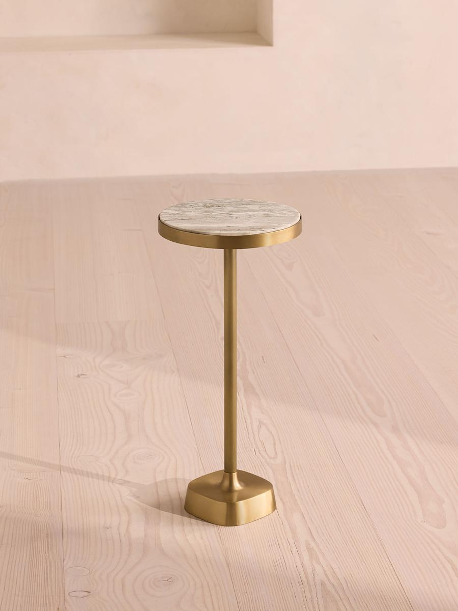 Arlon Side Table, Terra Bianca Marble, Small
