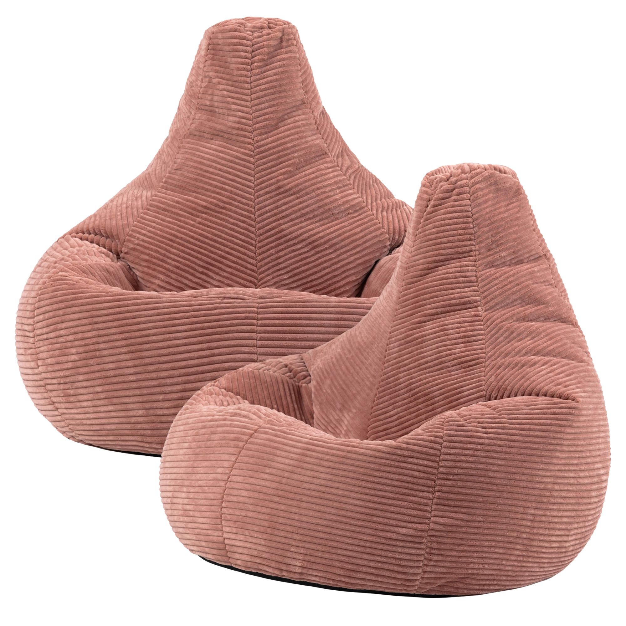 icon Dalton Cord Adult Bean Bag Chair, Set of 2 in Pink