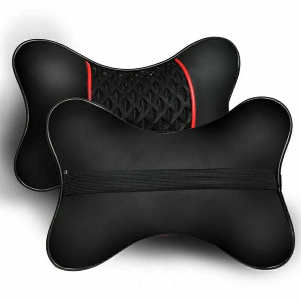 FLAVORA 2 Pcs Car Seat Headrest Cushion Pillow Black