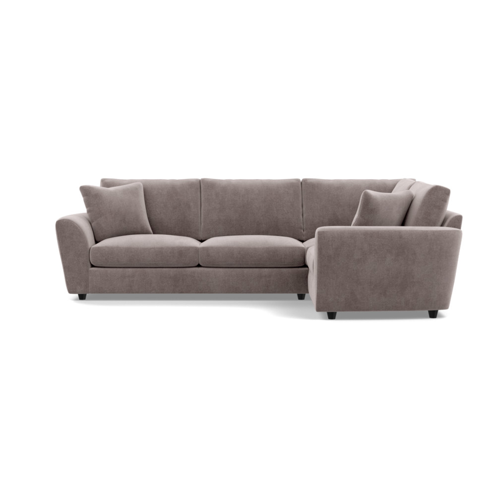 Heal's Snooze Right Hand Facing Corner Sofa Smart Luxe Velvet Mushroom Black