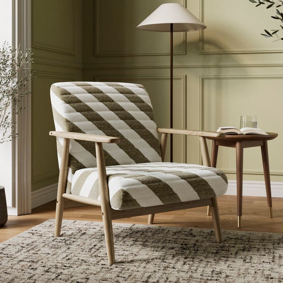 Quinn Diagonal Stripe Paddle Occasional Armchair