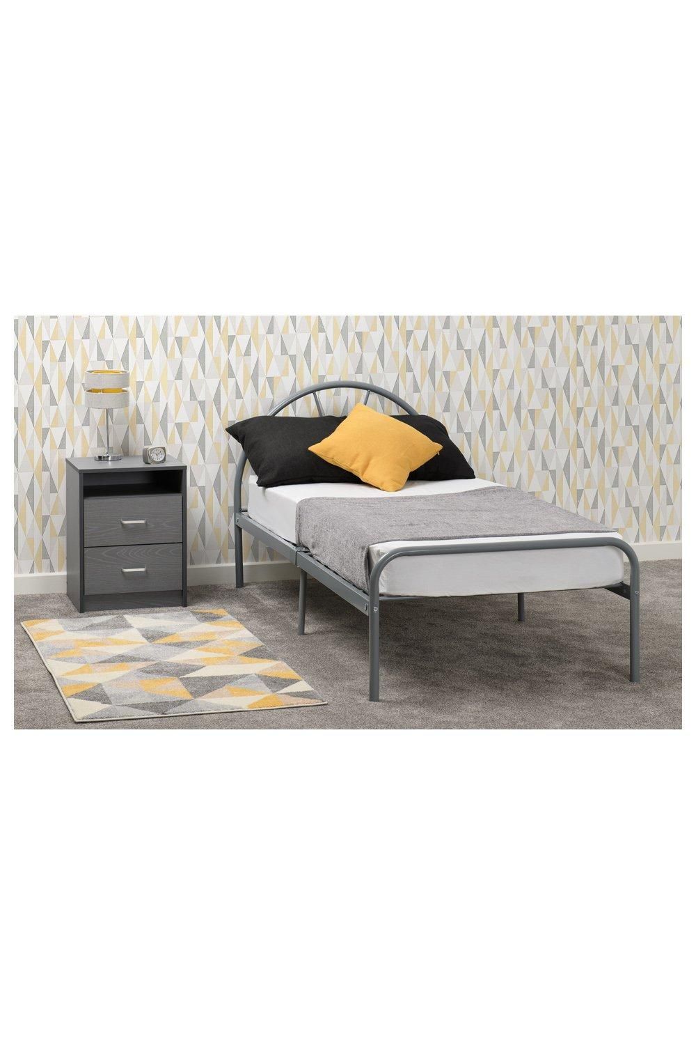 Seconique Nova 3' Single Bed in Metallic Silver