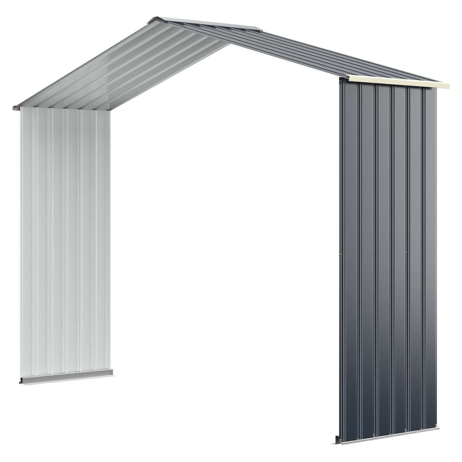 Costway Outdoor Storage Shed Extension Kit for 203 cm Shed Width Increased Storage Space in Grey