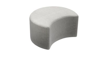 Luna Half Moon Footstool in Squirrel Cotton Matt Velvet - sofa.com