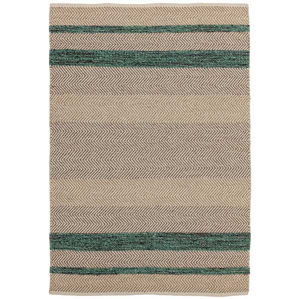 Fields Rug Emerald - 50% Wool Pile, 35% Cotton, 15% Viscose - Measuring: W120 x D170cm