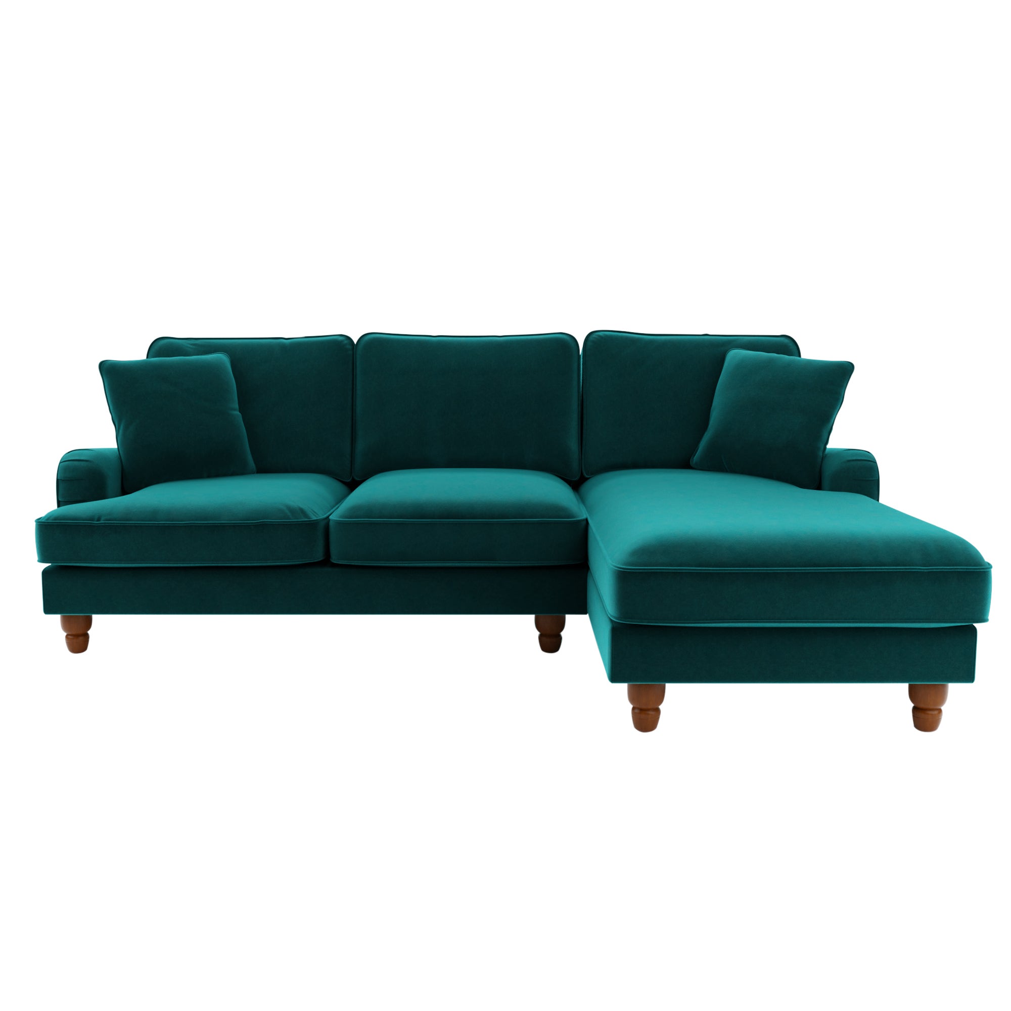 Beatrice Velvet Right Hand Corner Sofa Green