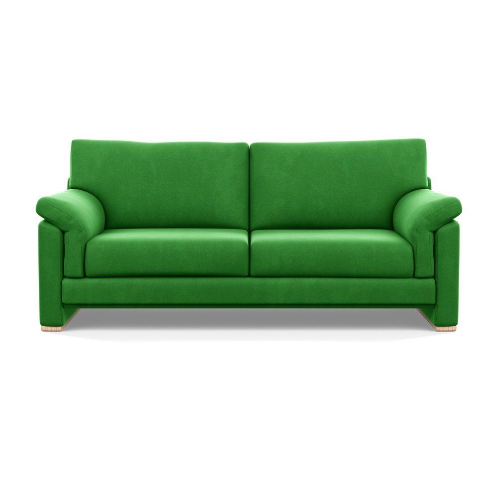 Heal's Paris 3 Seater Sofa Varese Velvet Emerald Natural Feet