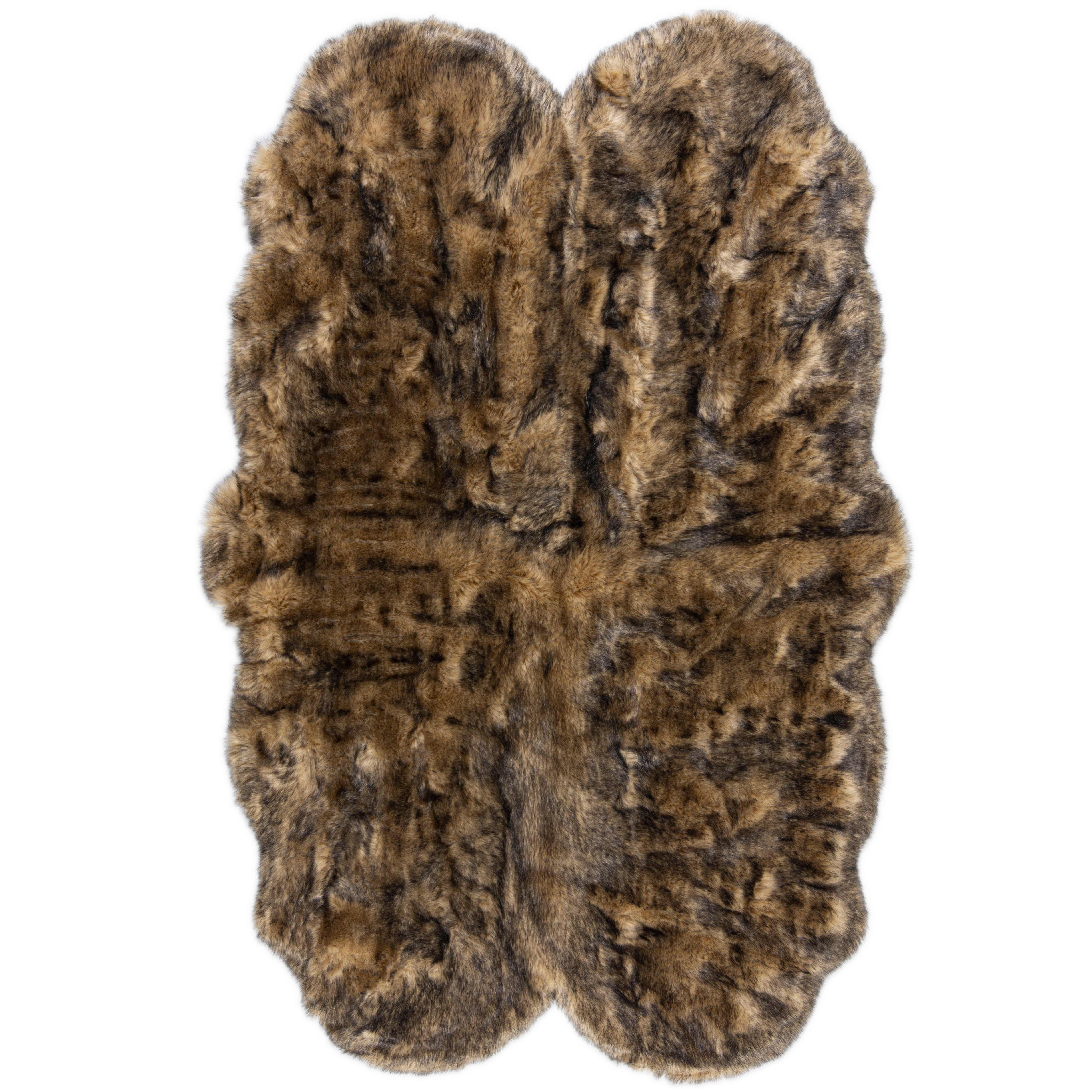 Copenhagen Quad Faux Fur Rug Copenhagen Brown