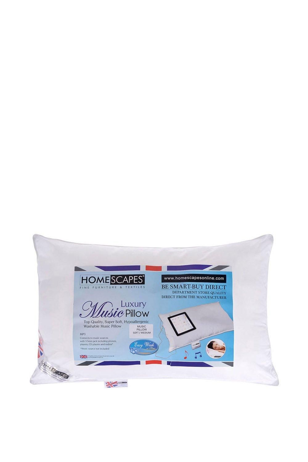 Homescapes Super Microfibre Music Pillow with Speakers - Soft/Medium in White