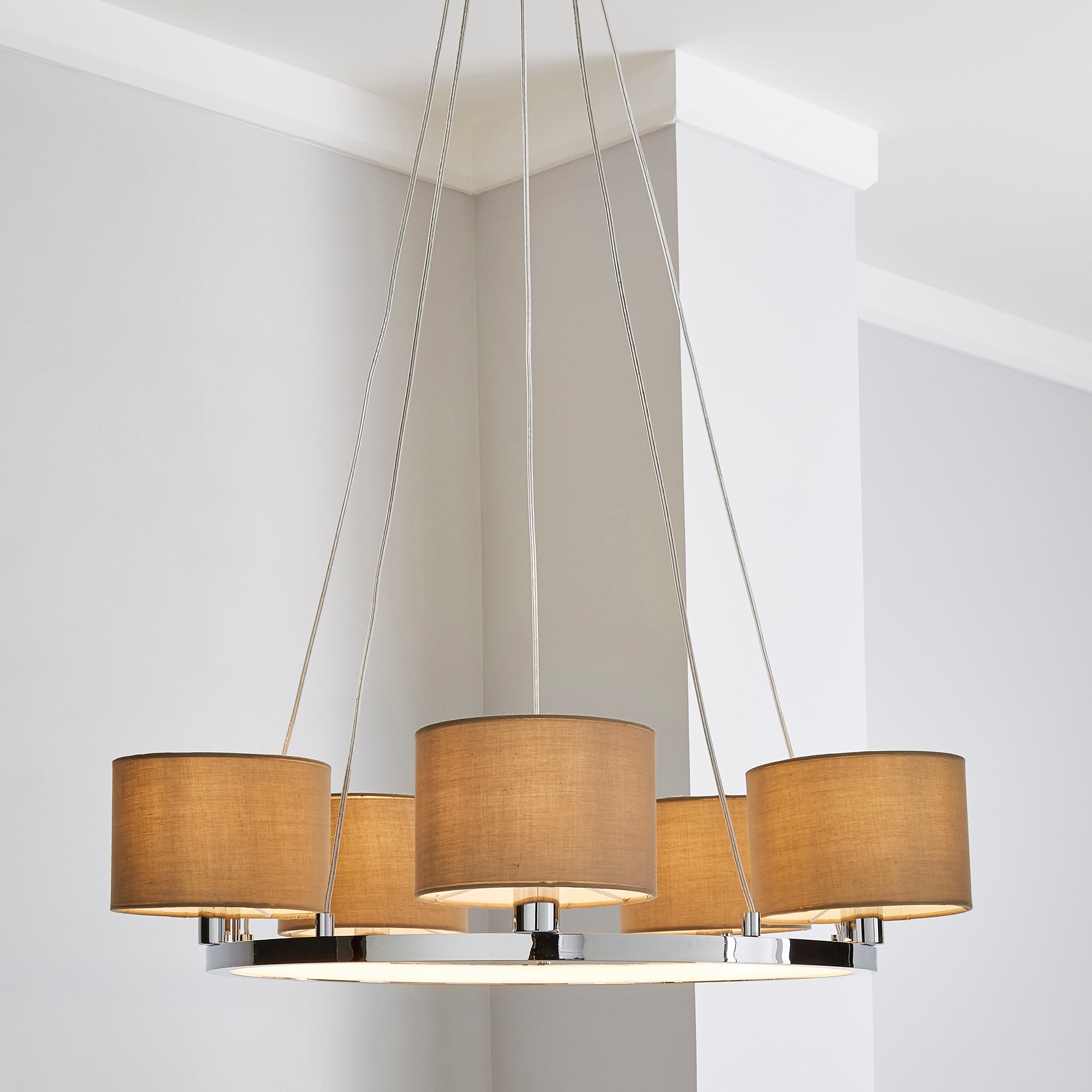 Talinn Dual Lit Integrated LED Ceiling Fitting Brown