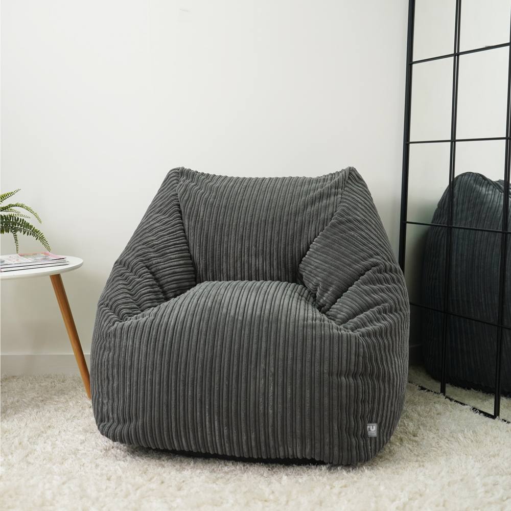 rucomfy Beanbags rucomfy Indoor Large Snuggle Bean Bag Chair - Adults Jumbo Cord in Grey