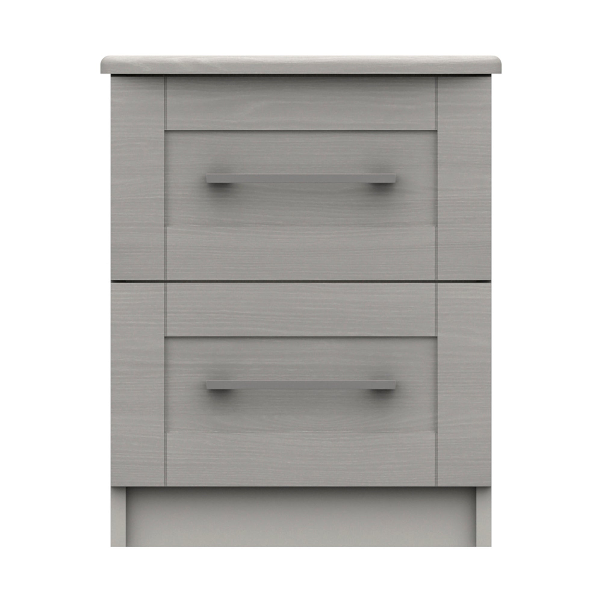 Ethan Light Grey 2 Drawer Bedside Grey
