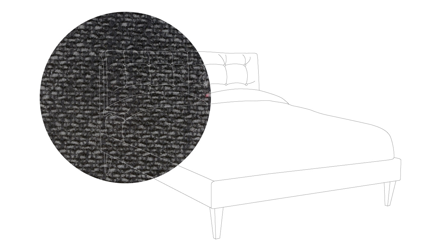 Heal's Mistral Bed Double Texture Soot Black Feet