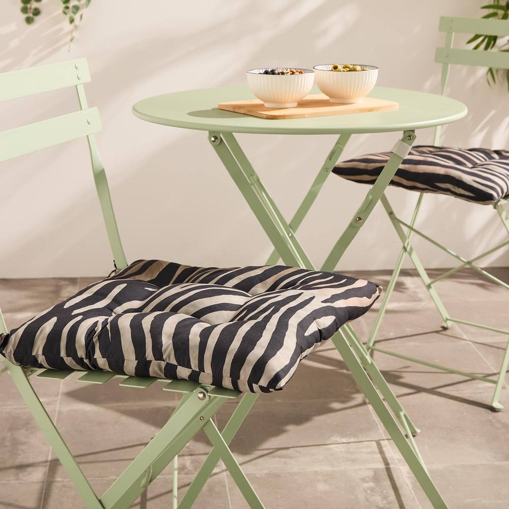 OHS 2 x Animal Print Garden Seat Pads Outdoor Chair Cushions