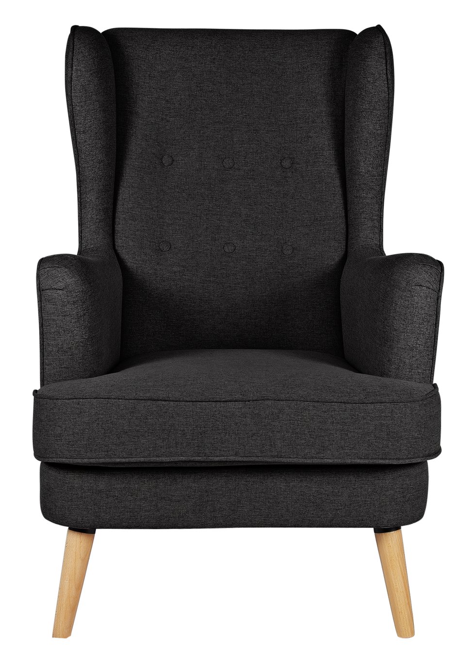 Habitat Callie Fabric Wingback Chair - Charcoal