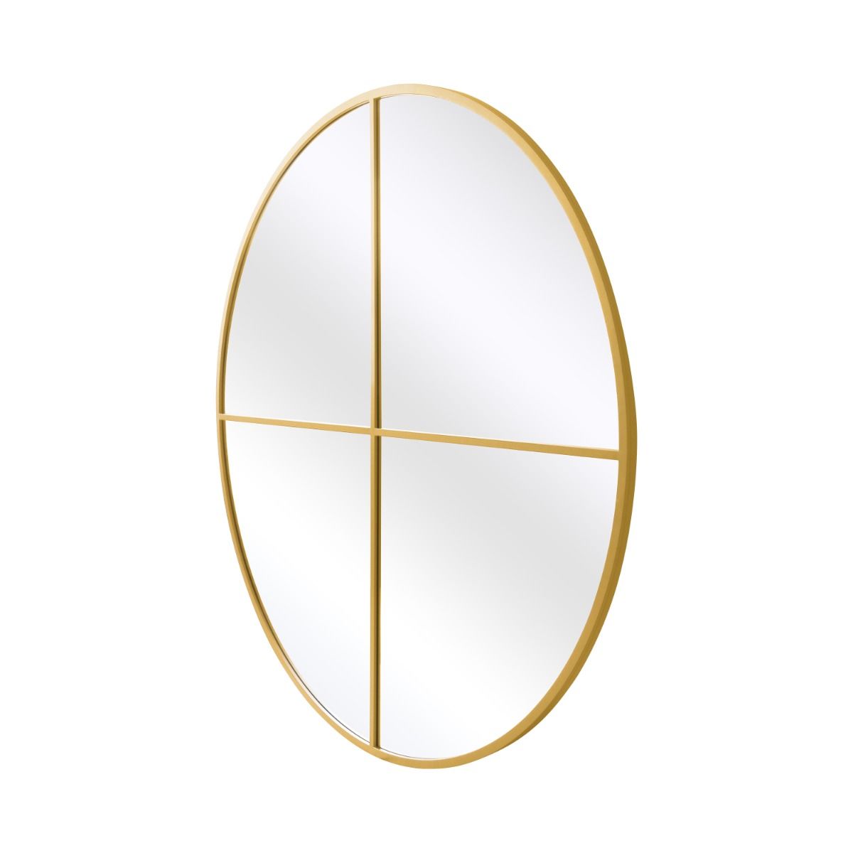MirrorOutlet Gold XL Circular Window Metal Wall & Leaner Mirror (180 x 180CM) 6
