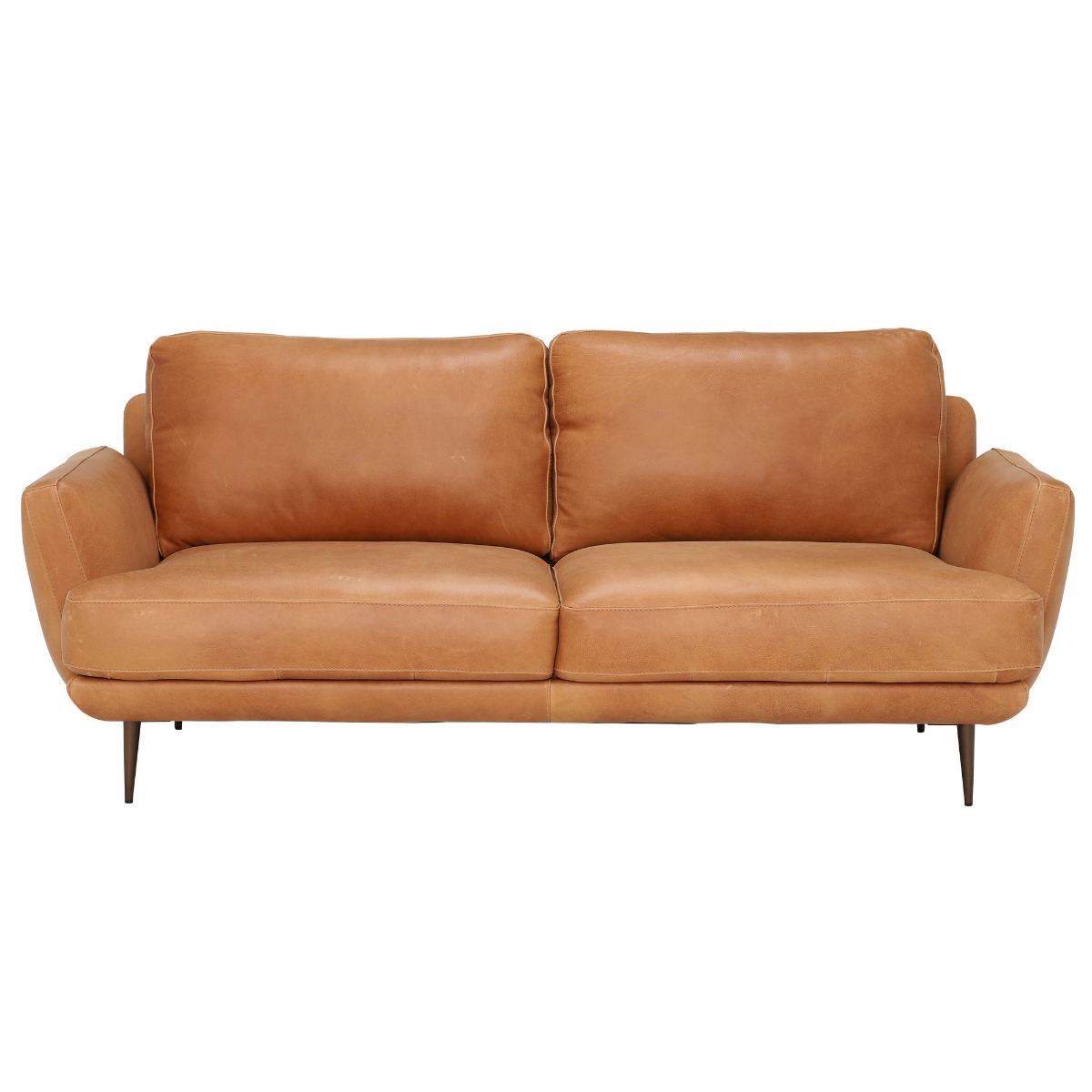 Pax Leather Sofa, Alabama Cognac