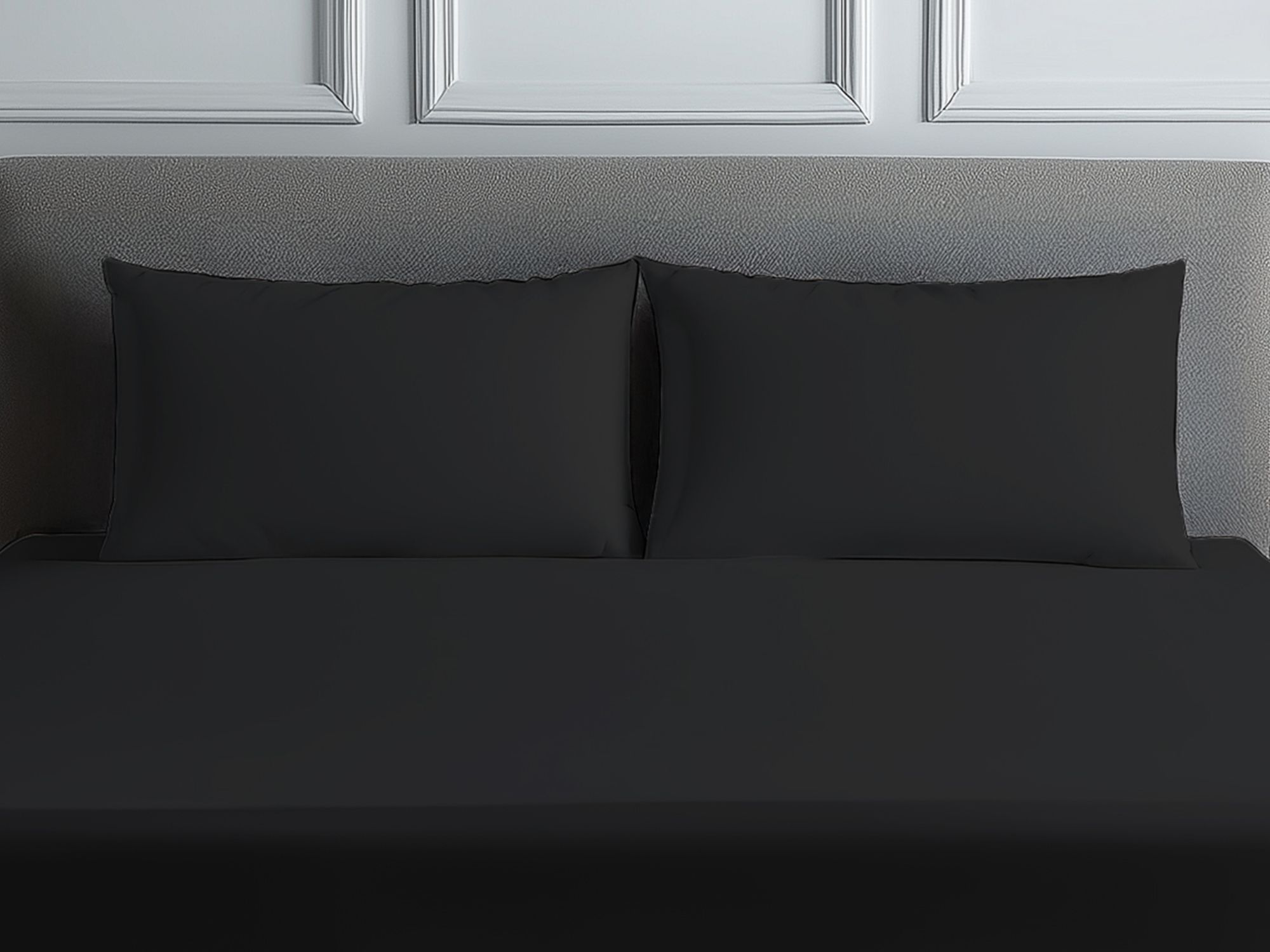 Snug City Luxury 200TC Housewife Pillowcase Pair Soft Feel in Black