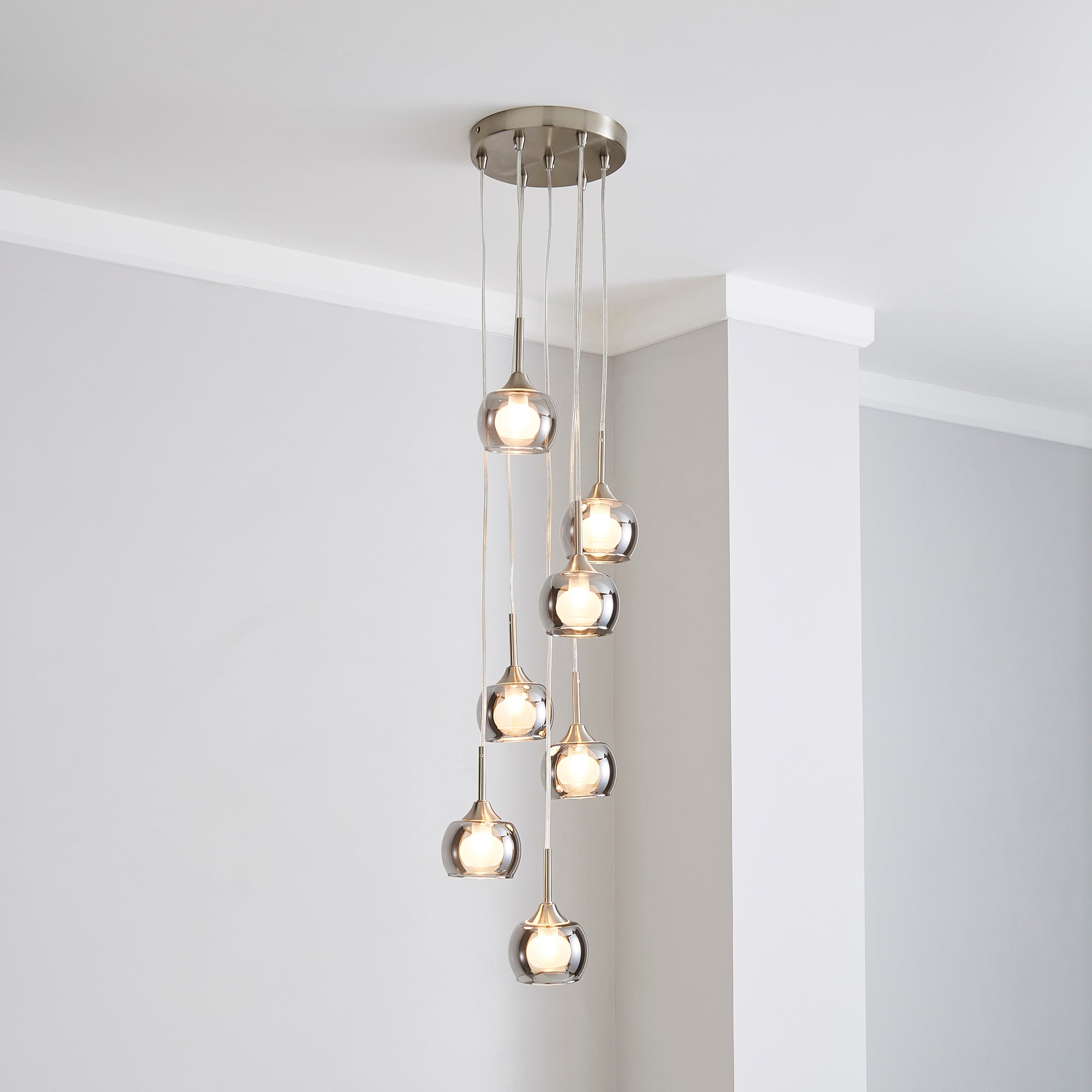 Cooper Smoked Glass Cluster Ceiling Fitting Grey
