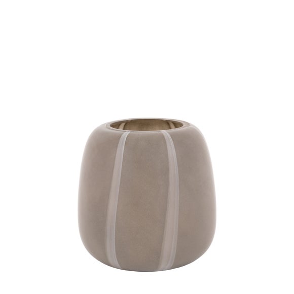 Cedar & Sage Claro Taupe Stripe Glass Vase 4