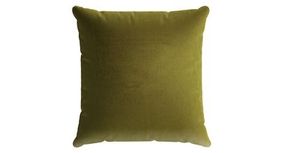 55x55cm Scatter Cushion in Olive Cotton Matt Velvet - sofa.com