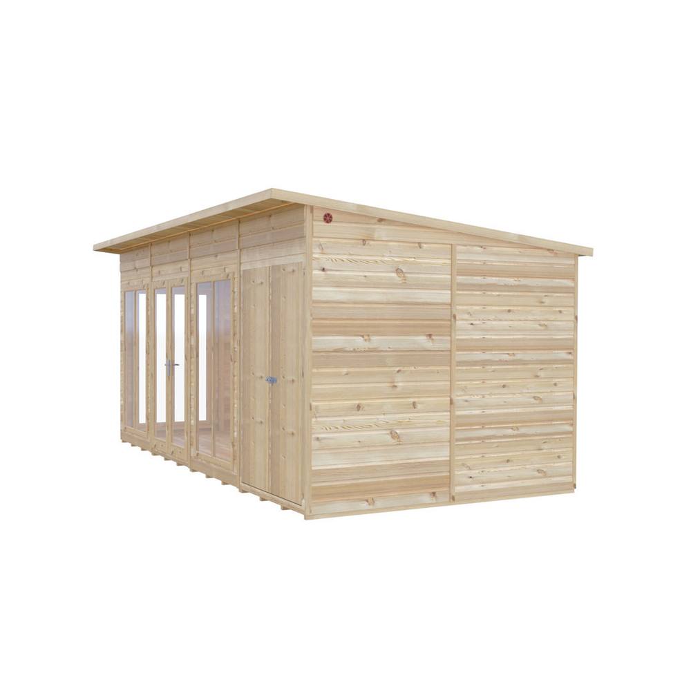 Shires Lela 16x8 Summerhouse including Storage - L244.8 x W476 x H227.5 cm in Light Brown 4