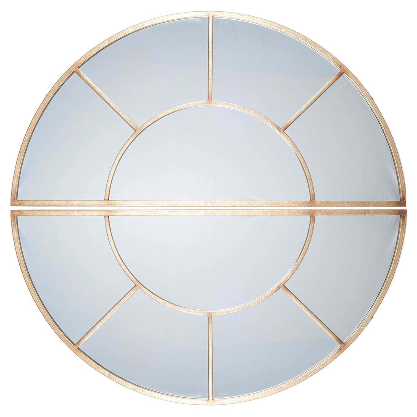 2 Oval Section Wall Mirror, Antique Gold