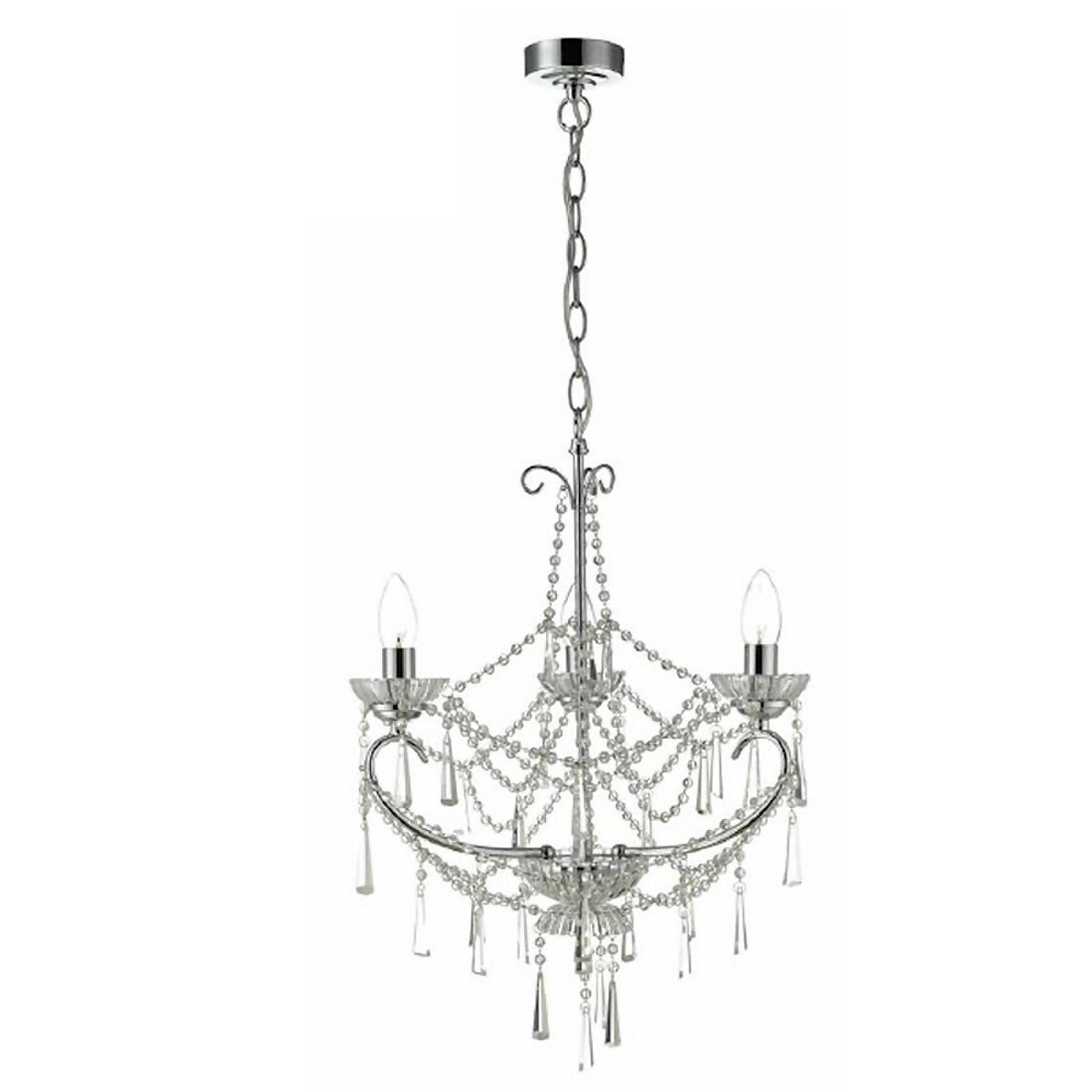 Cilla 3 Light Traditional Chandelier - Chrome