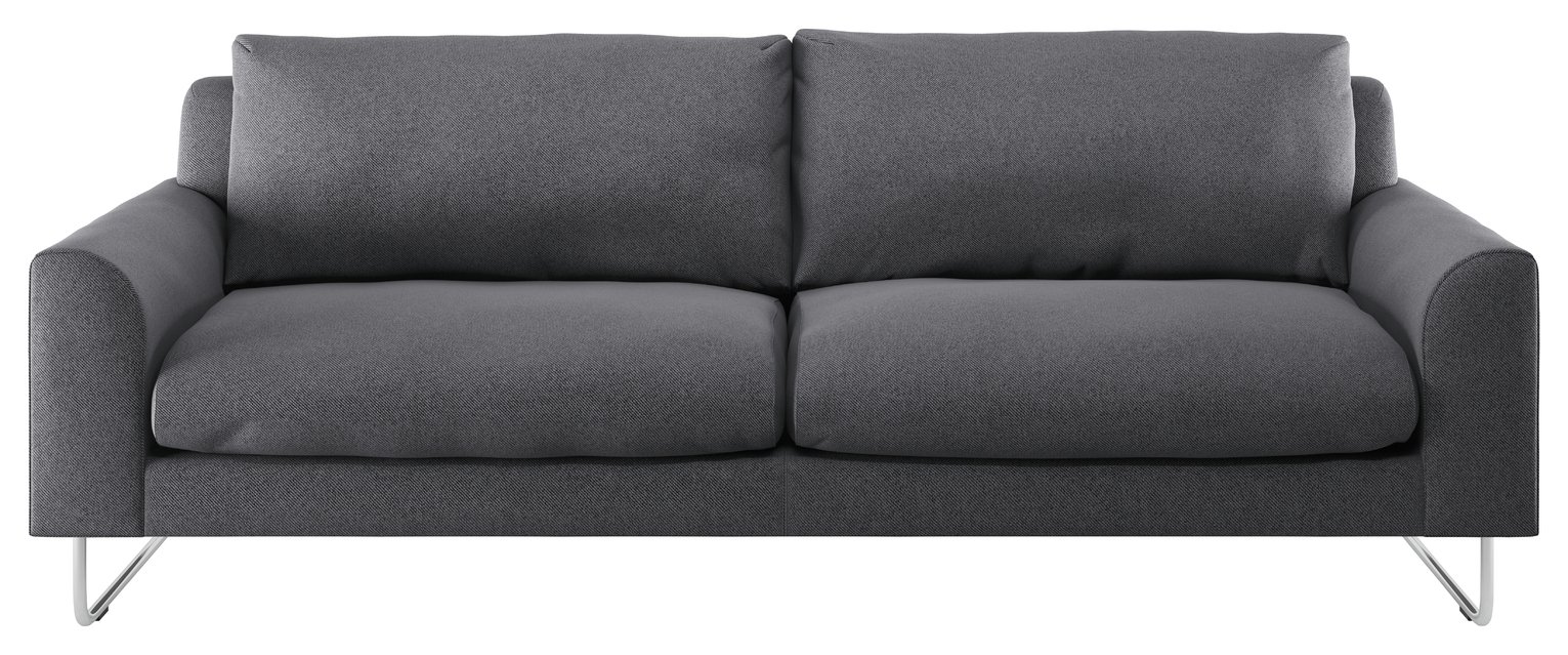 Habitat Lyle 3 Seater Fabric Sofa - Charcoal