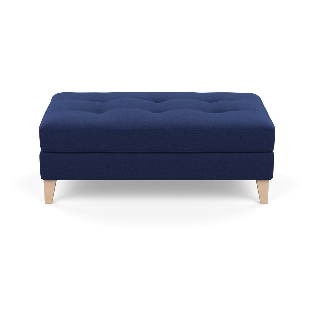 Heal's Mistral Footstool Melton Wool New Navy Natural Feet