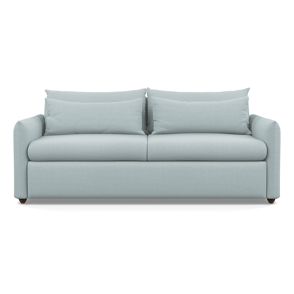 Heal's Pillow 4 Seater Sofa Brushed Cotton Mist Chestnut Stain Feet