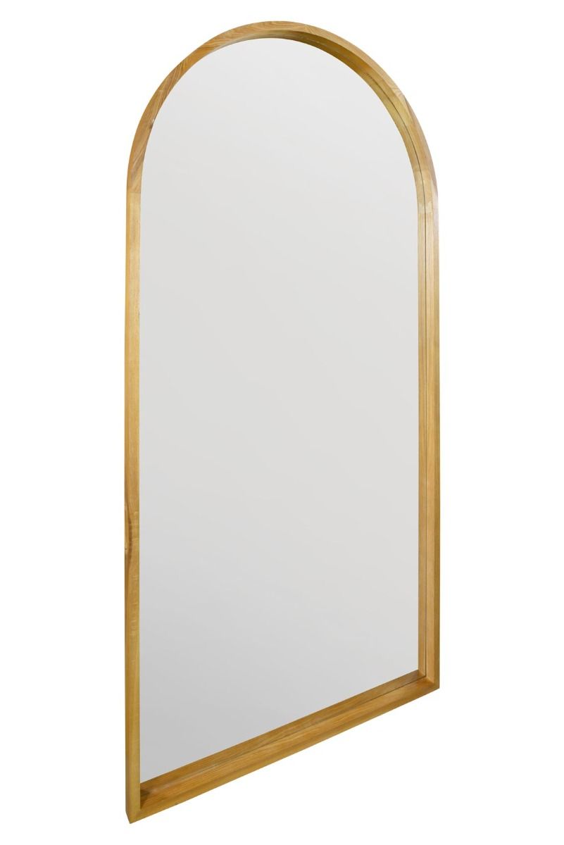 MirrorOutlet Solid Oak Framed Arched Leaner / Wall Mirror 71" X 35" (180CM X 90CM) in Beige 5