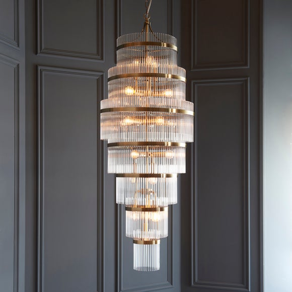 Vogue Langdon Grand Art Deco 21 Light Adjustable Chandelier