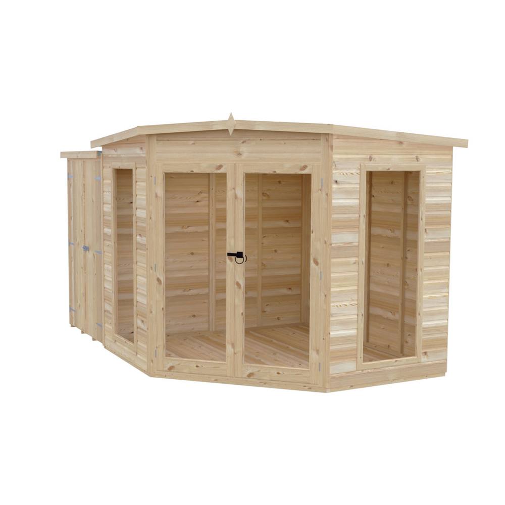 Shires Barclay 8 x 12 Feet with Side Shed - L119 x W224.8 x H190.2 cm in Brown 2