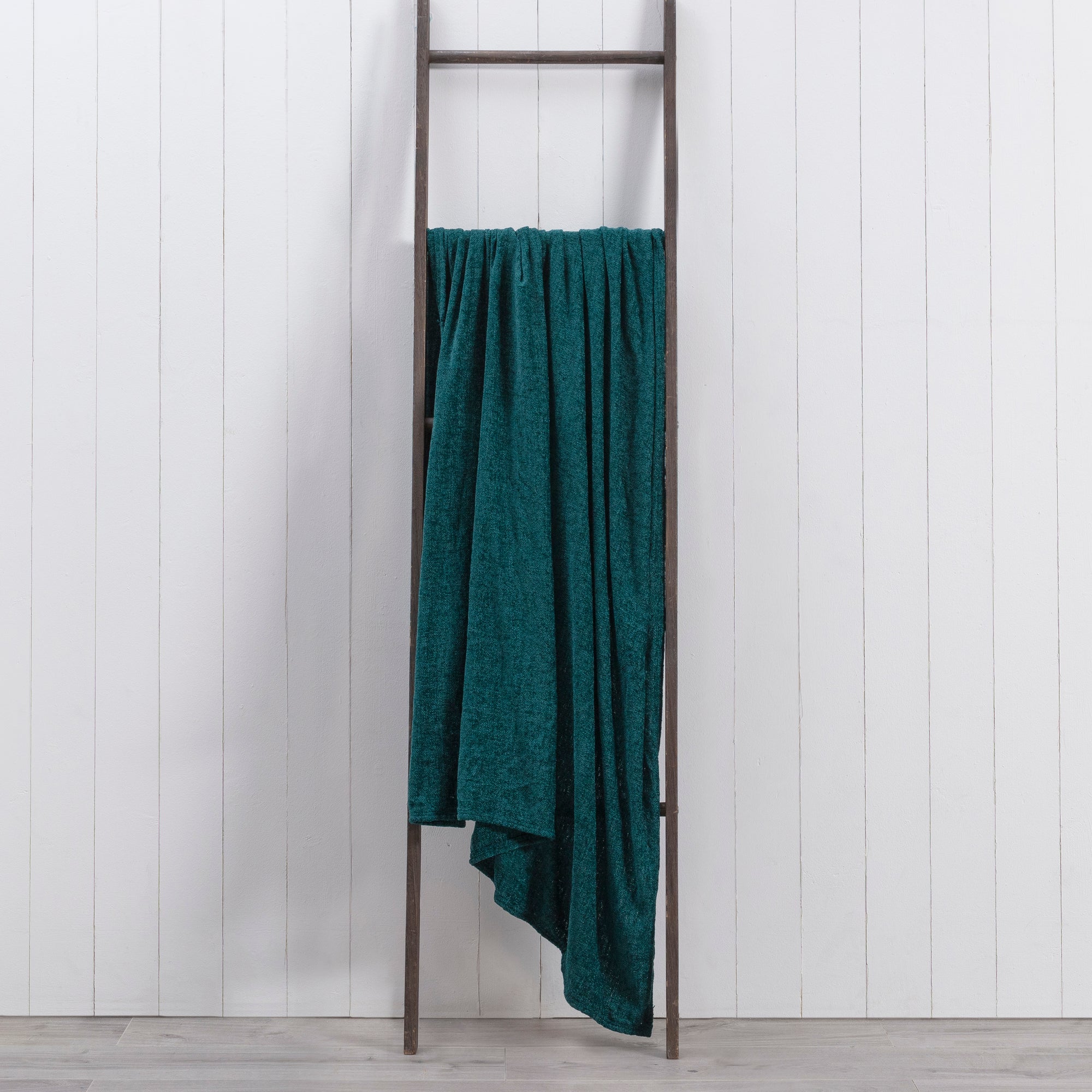 Chenille Peacock Throw Blue