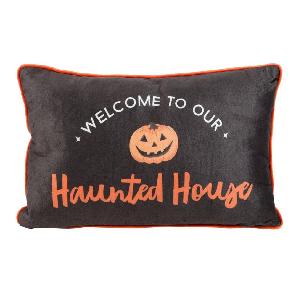 Something Different Haunted House Rectangular Filled Cushion in Black