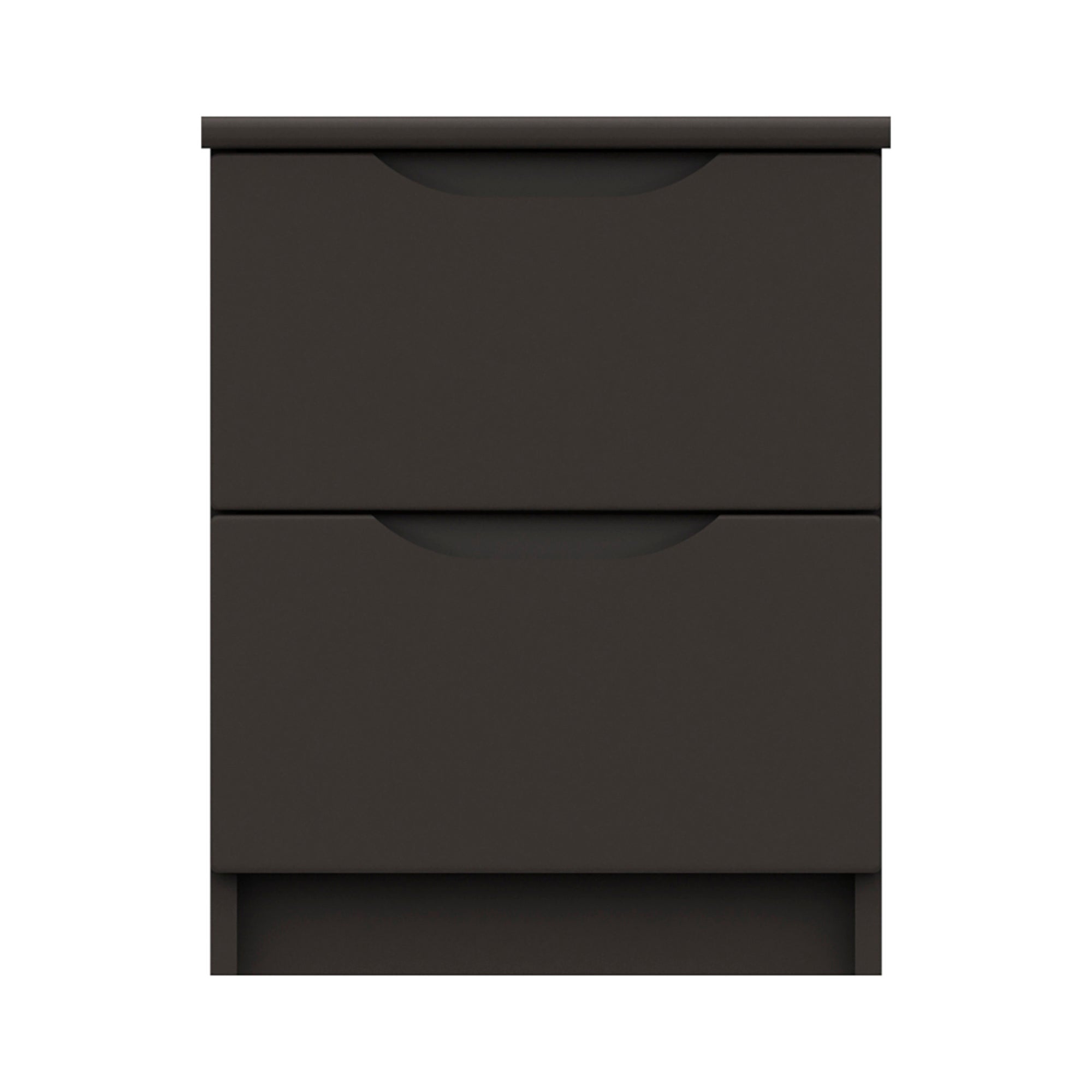 Legato Graphite Gloss 2 Drawer Bedside Table Black
