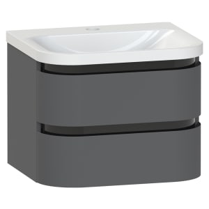 Duarti by Calypso Berrington Polished Anthracite Vanity with Whitley Basin - 600mm