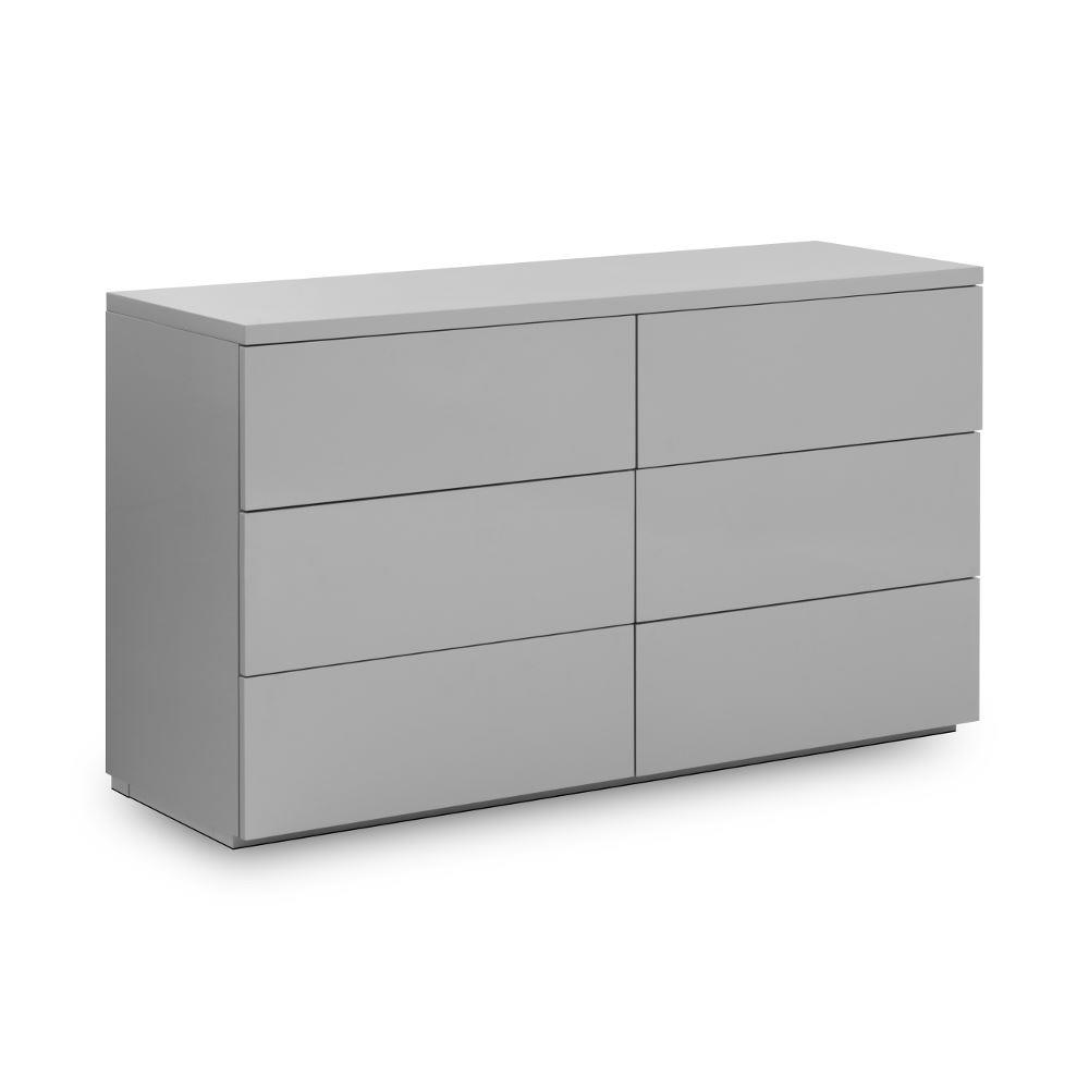 Monaco Grey Wooden High Gloss 6 Drawer Chest