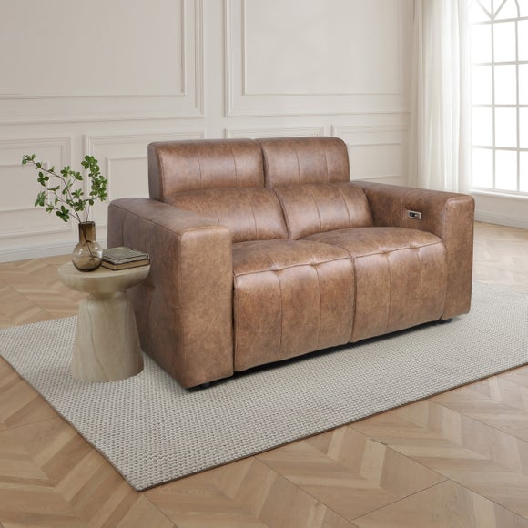 Akari Quilted Faux Leather Power Recliner 2 Seater Sofa