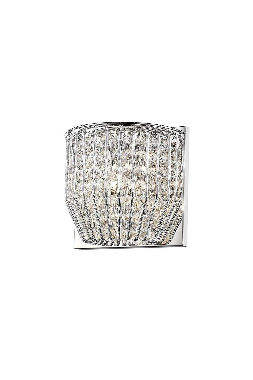 Netlighting Carlo 1 Light Wall Lamp Polished Chrome Fitting in Grey