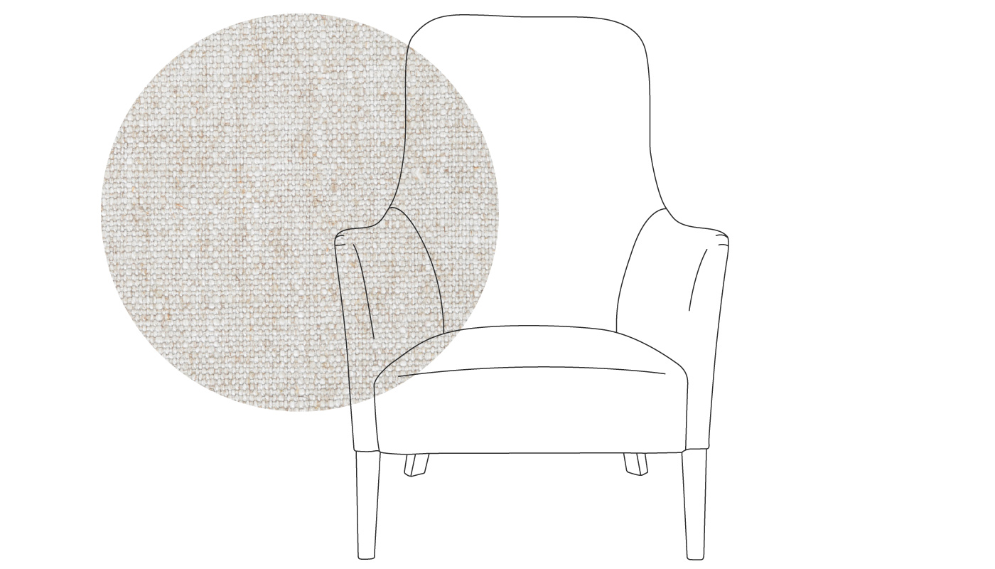 Pinch Pendel Armchair Broad Weave Tin Walnut Feet