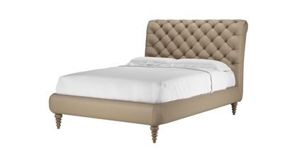 Knightsbridge (No Footboard) Double Bed in Coconut Soft Leather - sofa.com