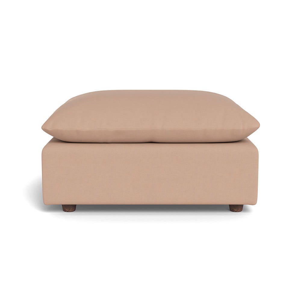 Heal's Astrid Ottoman Capelo Linen-Cotton Rosedale Walnut Stained Beech Feet 1