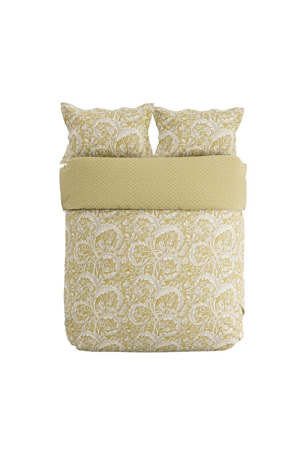 Sanderson 'Tila Lime' Cotton Percale Duvet Cover Set in Gold 4