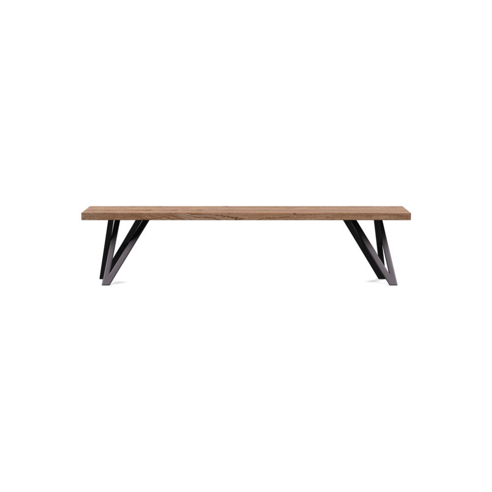 Heal's Vienna Bench 180x35cm Smoked Oiled Oak Straight Edge Filled