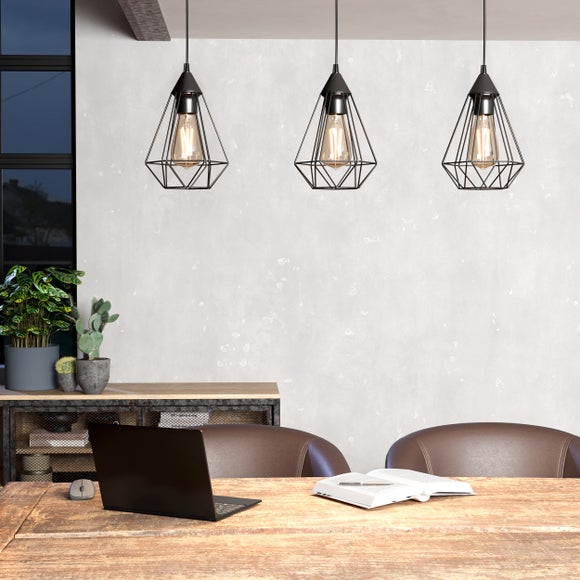 EGLO Tarbes Industrial 3 Light Adjustable Diner Ceiling Light
