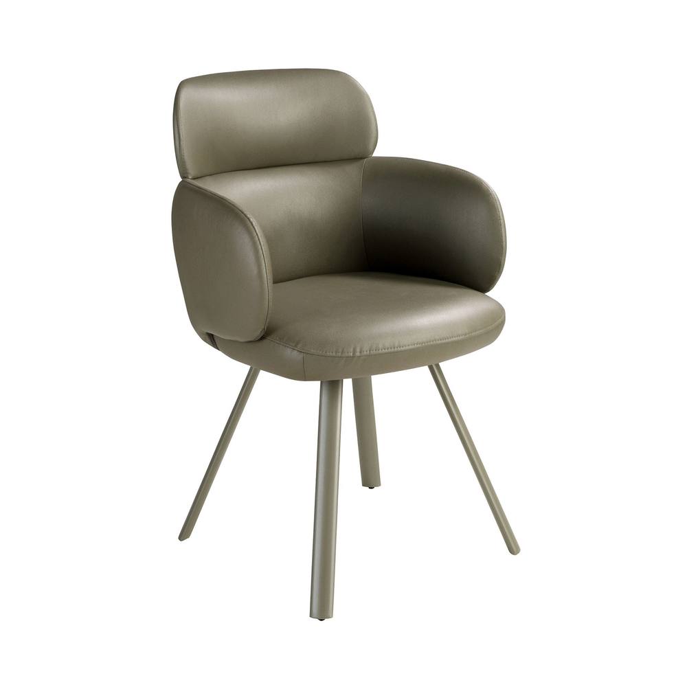 Angel Cerda Swivel Dining Chair in Leatherette in Green