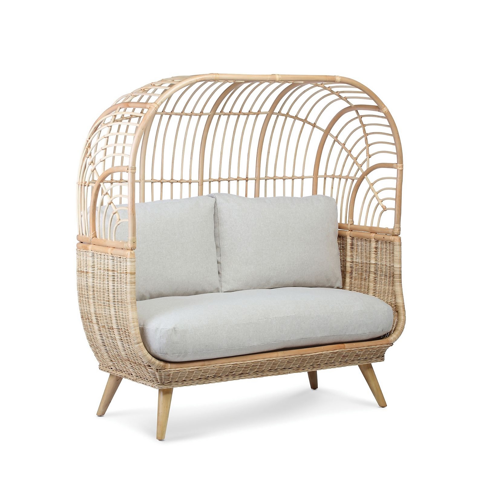 Cocoon Rattan Sofa in Smooth Beige