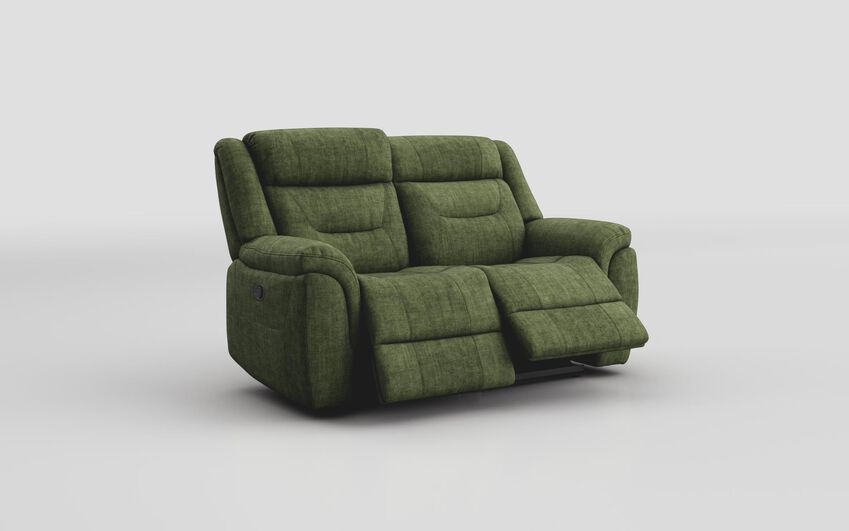 Green Fabric Ainsdale 2 Seater Manual Recliner Sofa